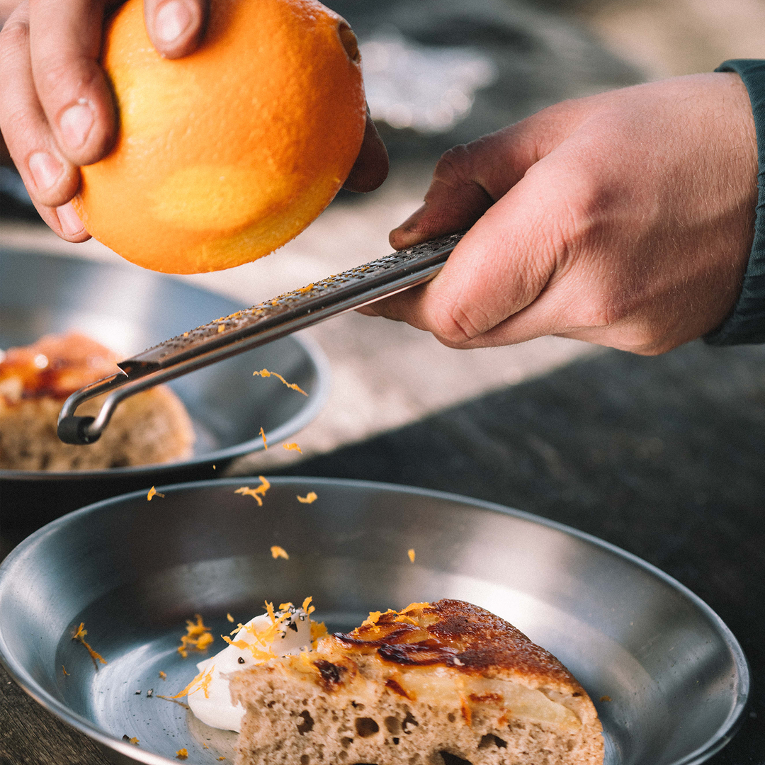 CampFire Prep Set | 3 Oak Utensils, Stainless Grater & Knife